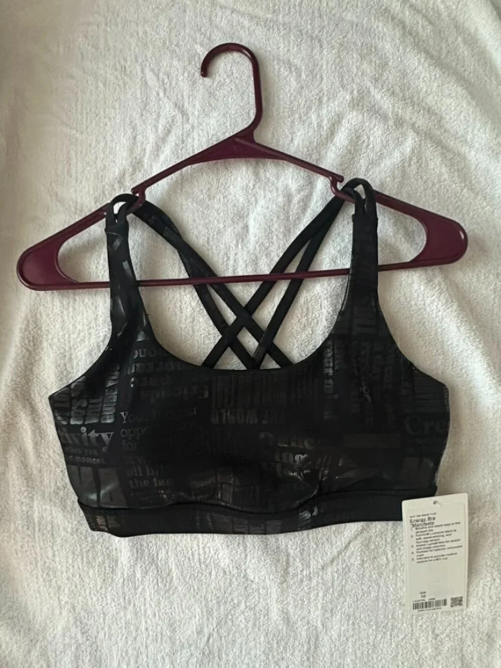 lululemon athletica Energy Bra *Manifesto Black Size 10 NWT